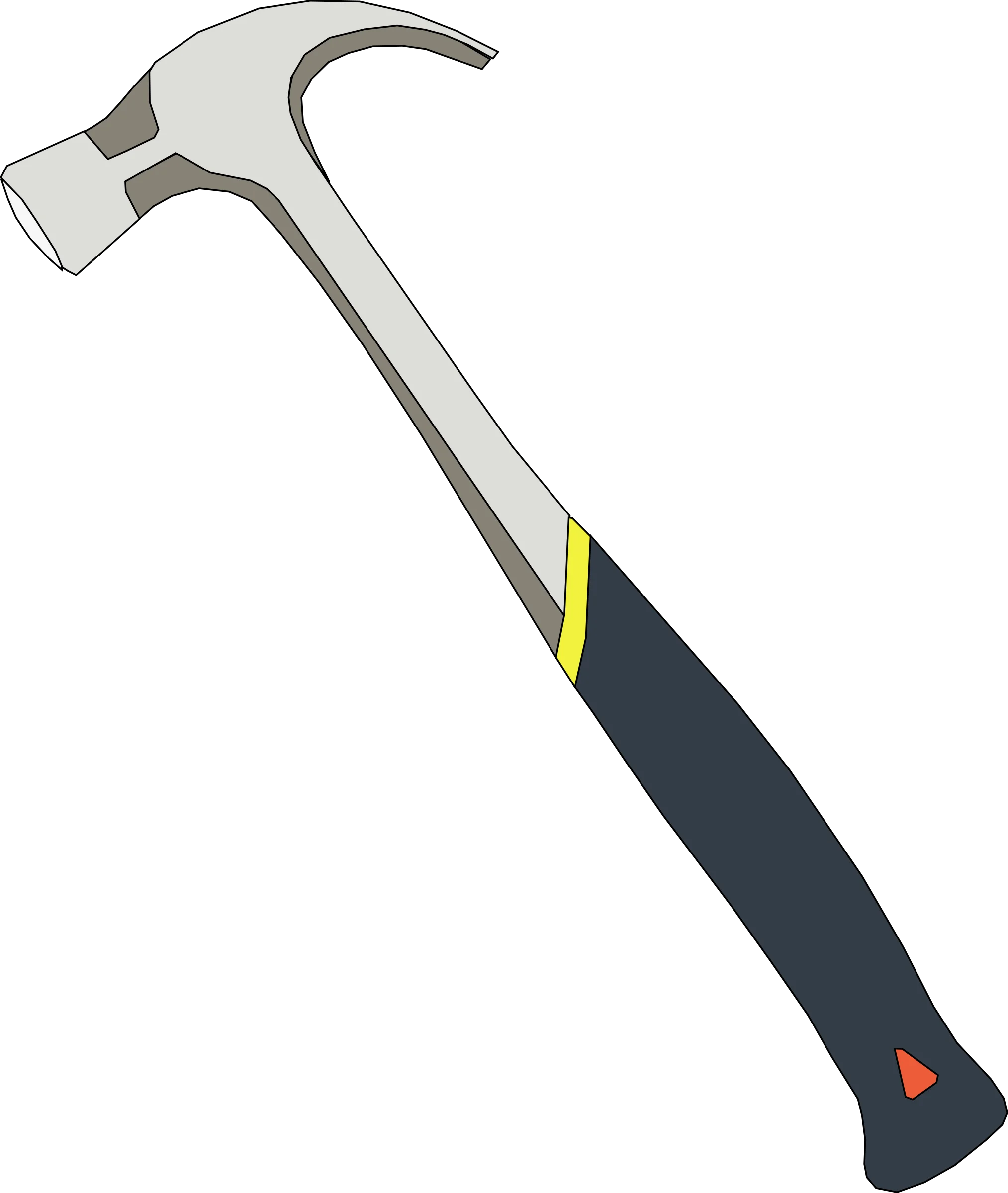 Professional Carpenter's Claw Hammer Clipart - Precision Tool Illustration