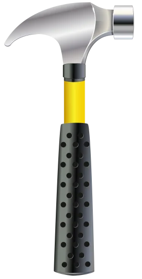 Professional Ergonomic Steel Hammer Clipart with Shock-Absorbing Grip