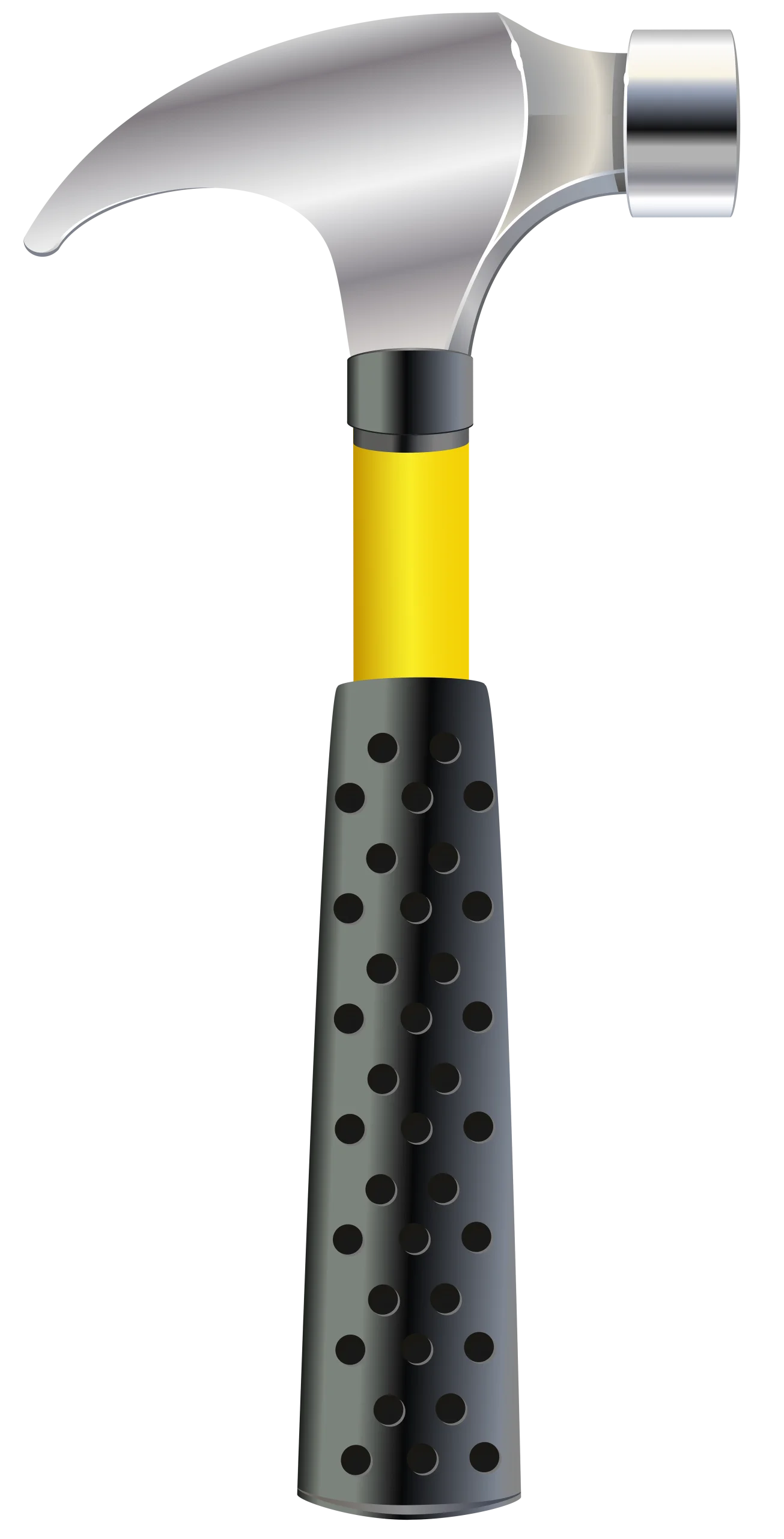 Professional Ergonomic Steel Hammer Clipart with Shock-Absorbing Grip