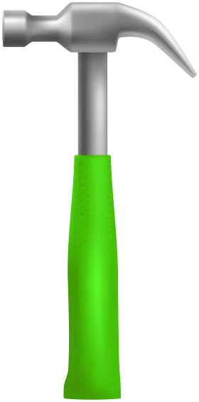 Professional Lime Green and Silver Claw Hammer Clipart Design