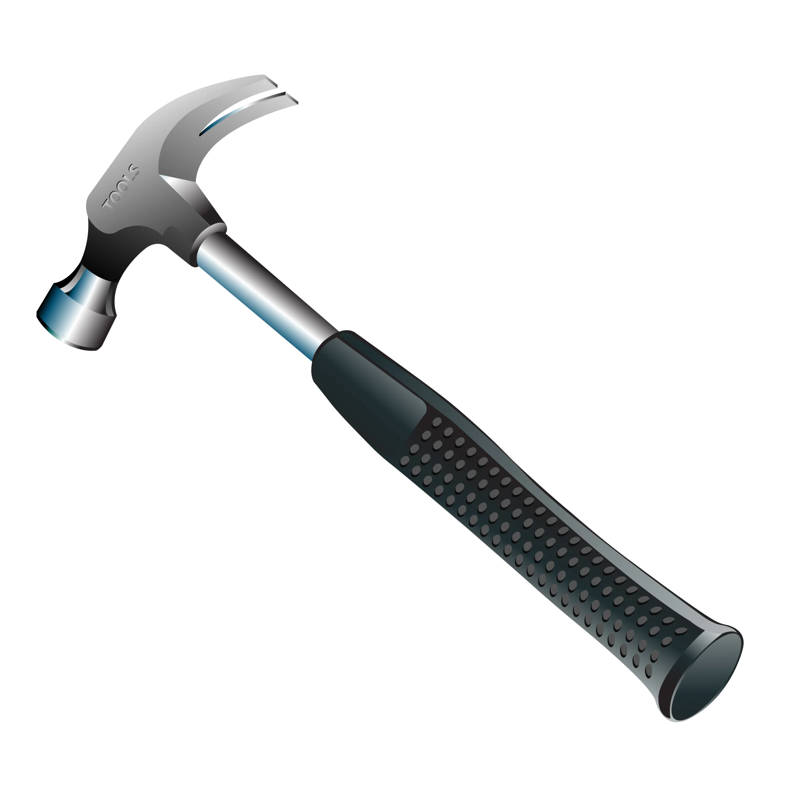 Professional Metallic Claw Hammer Clipart with Ergonomic Non-Slip Handle