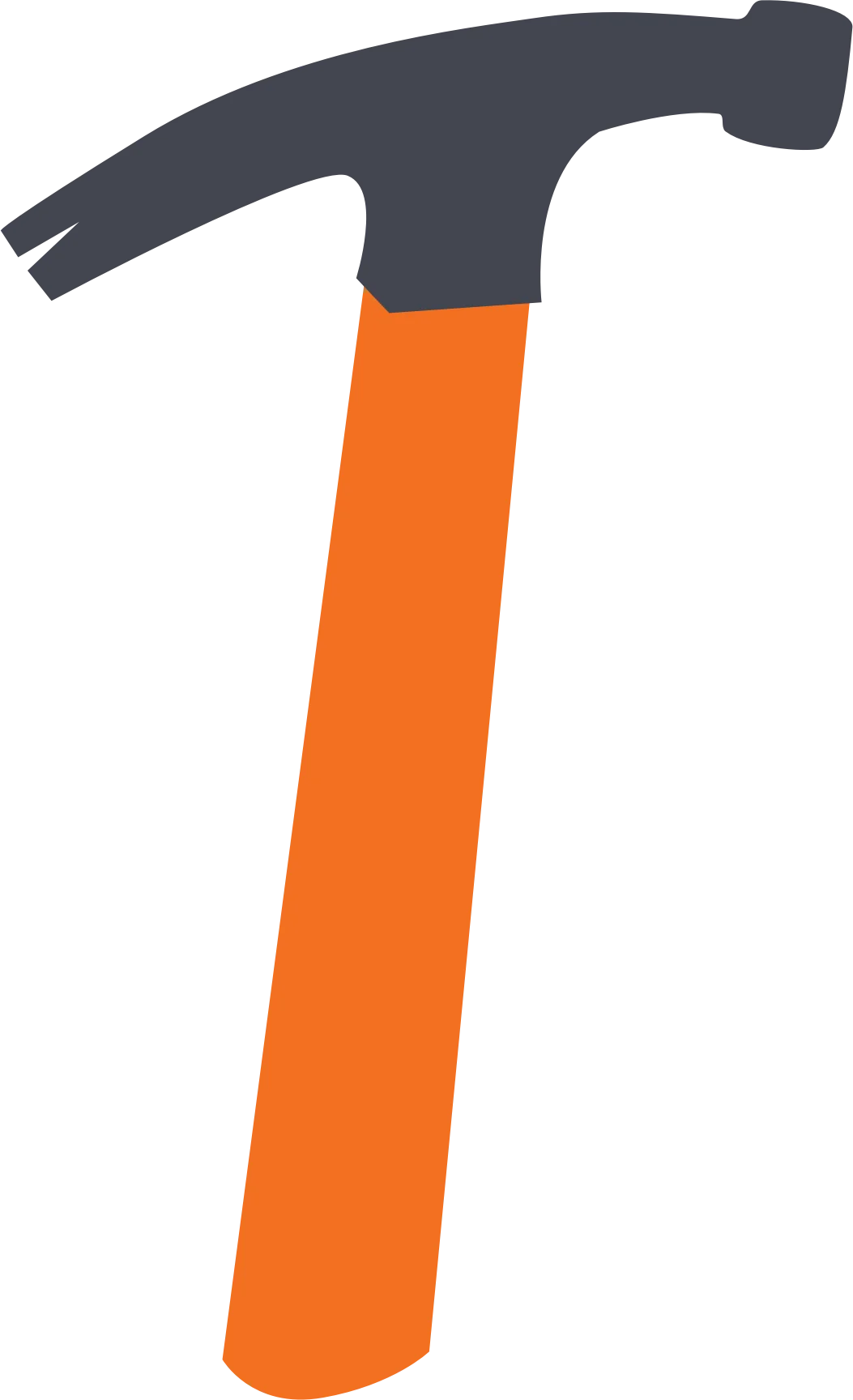 Professional Orange and Gray Steel Hammer Clipart Design for DIY Projects