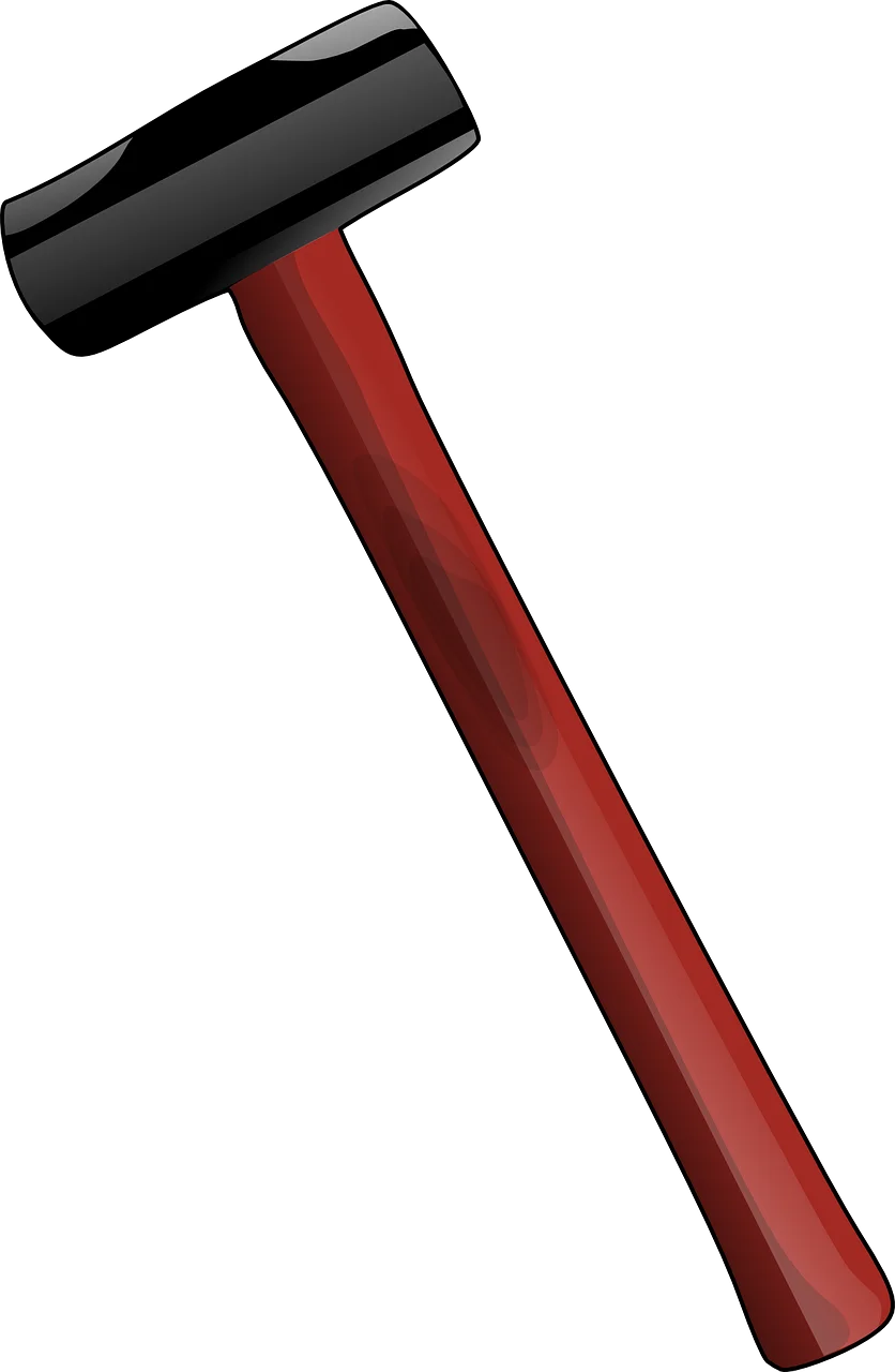 Professional Sledgehammer Clipart: Heavy-Duty Construction Tool Graphic Design Element