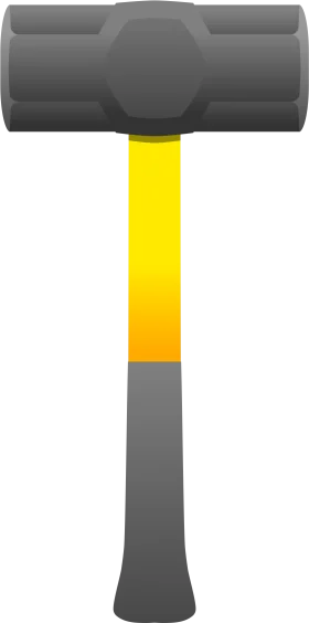 Professional Sledgehammer Clipart with Bold Yellow Ergonomic Handle Design