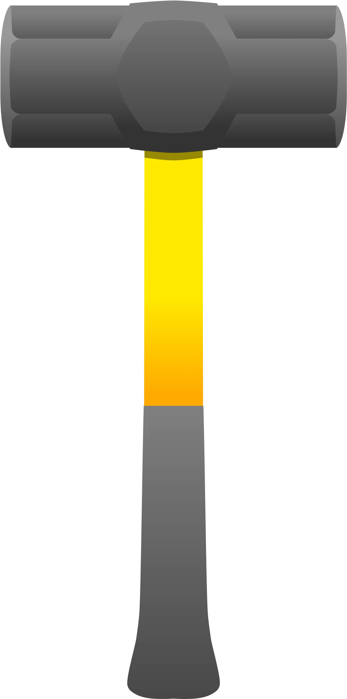 Professional Sledgehammer Clipart with Bold Yellow Ergonomic Handle Design