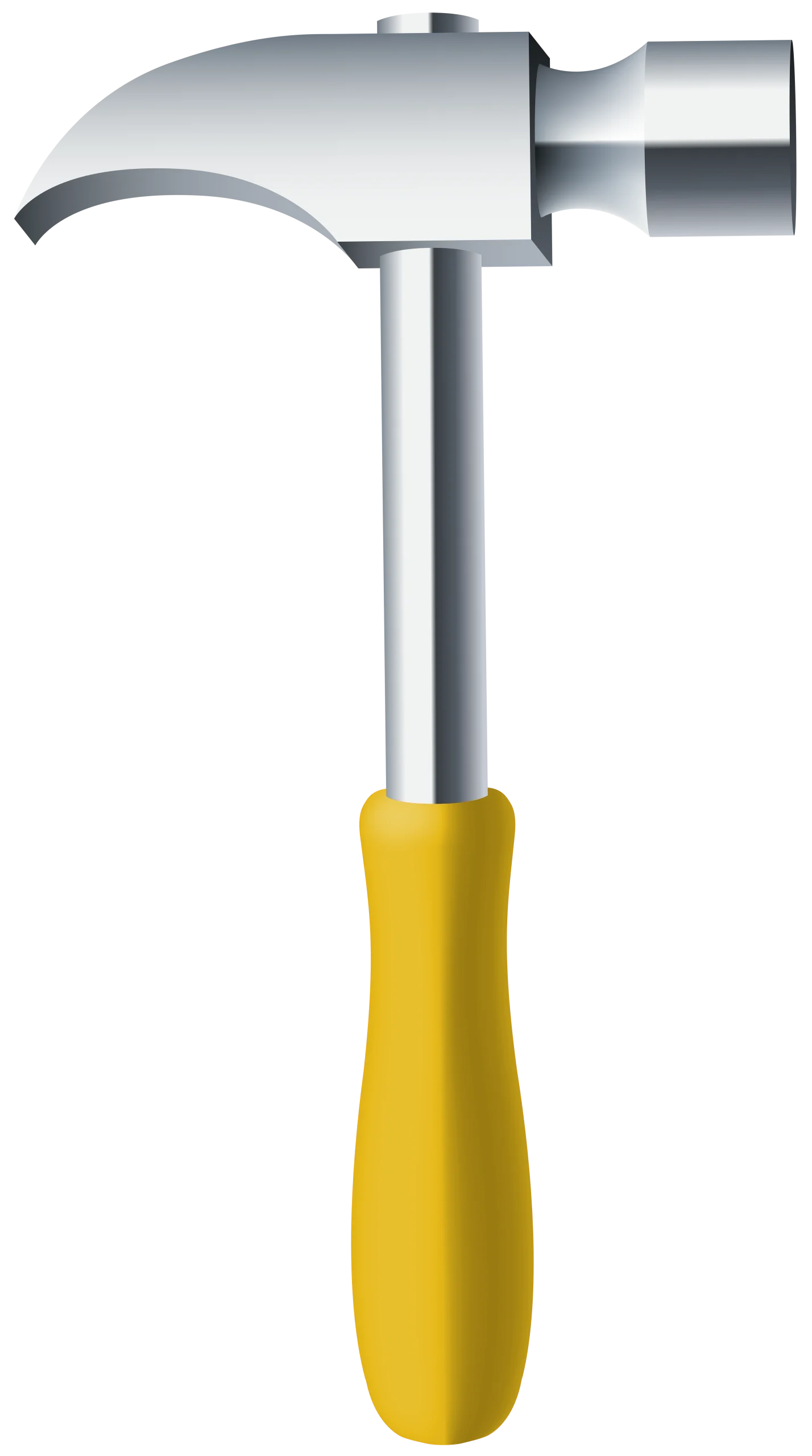 Professional Steel Hammer Clipart with Ergonomic Yellow Handle Design