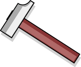 Simple Minimalist Carpenter's Hammer Clipart with Clean Design Elements