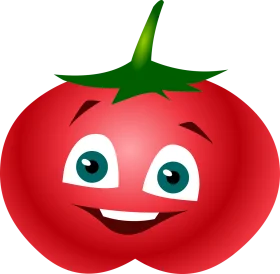 Cheerful Red Tomato Clipart Character with Adorable Cartoon Expression