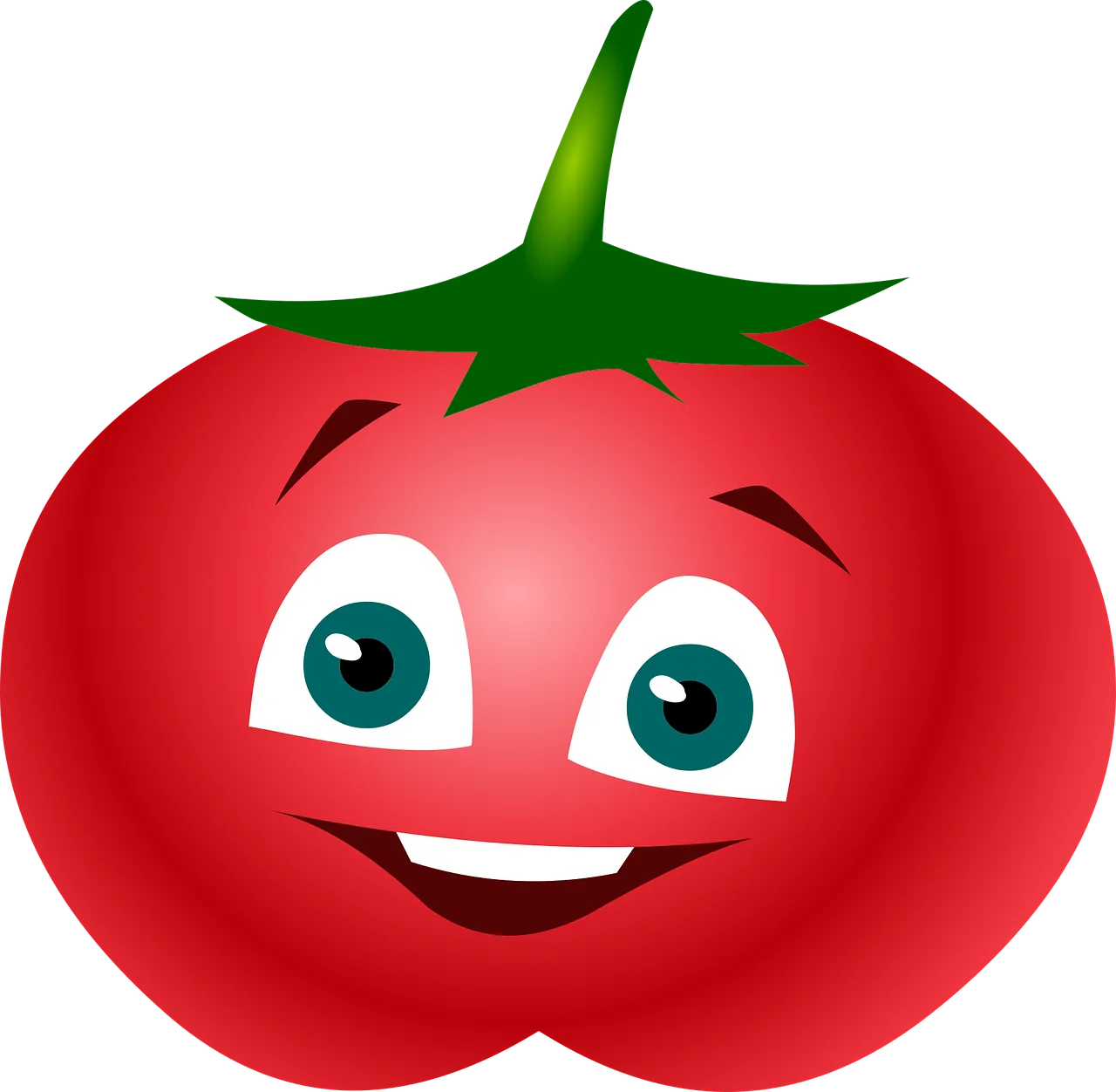 Cheerful Red Tomato Clipart Character with Adorable Cartoon Expression