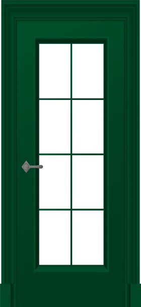 Classic Emerald Green French Door Clipart with Elegant Windowpane Design