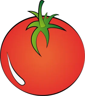 Fresh and Juicy Red Tomato Clipart Illustration with Glossy Surface