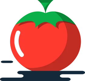 Fresh Ripe Red Tomato Clipart Design with Sleek Minimalist Illustration Style
