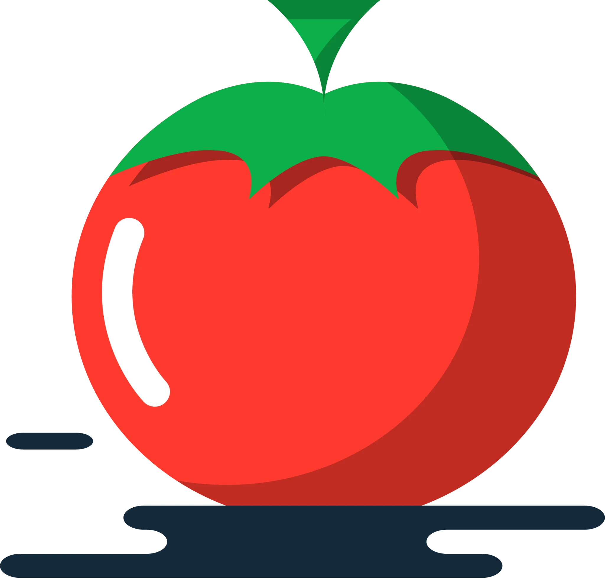 Fresh Ripe Red Tomato Clipart Design with Sleek Minimalist Illustration Style