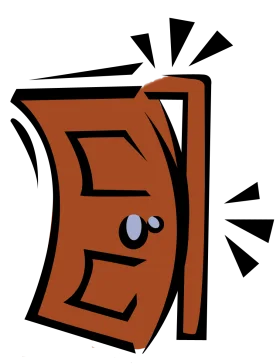 Whimsical Cartoon-Style Brown Door Clipart with Playful Design Elements