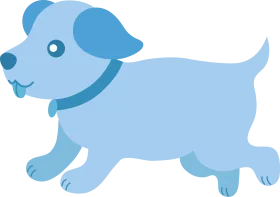 Adorable Blue Cartoon Puppy Clipart Illustration for Kids and Design