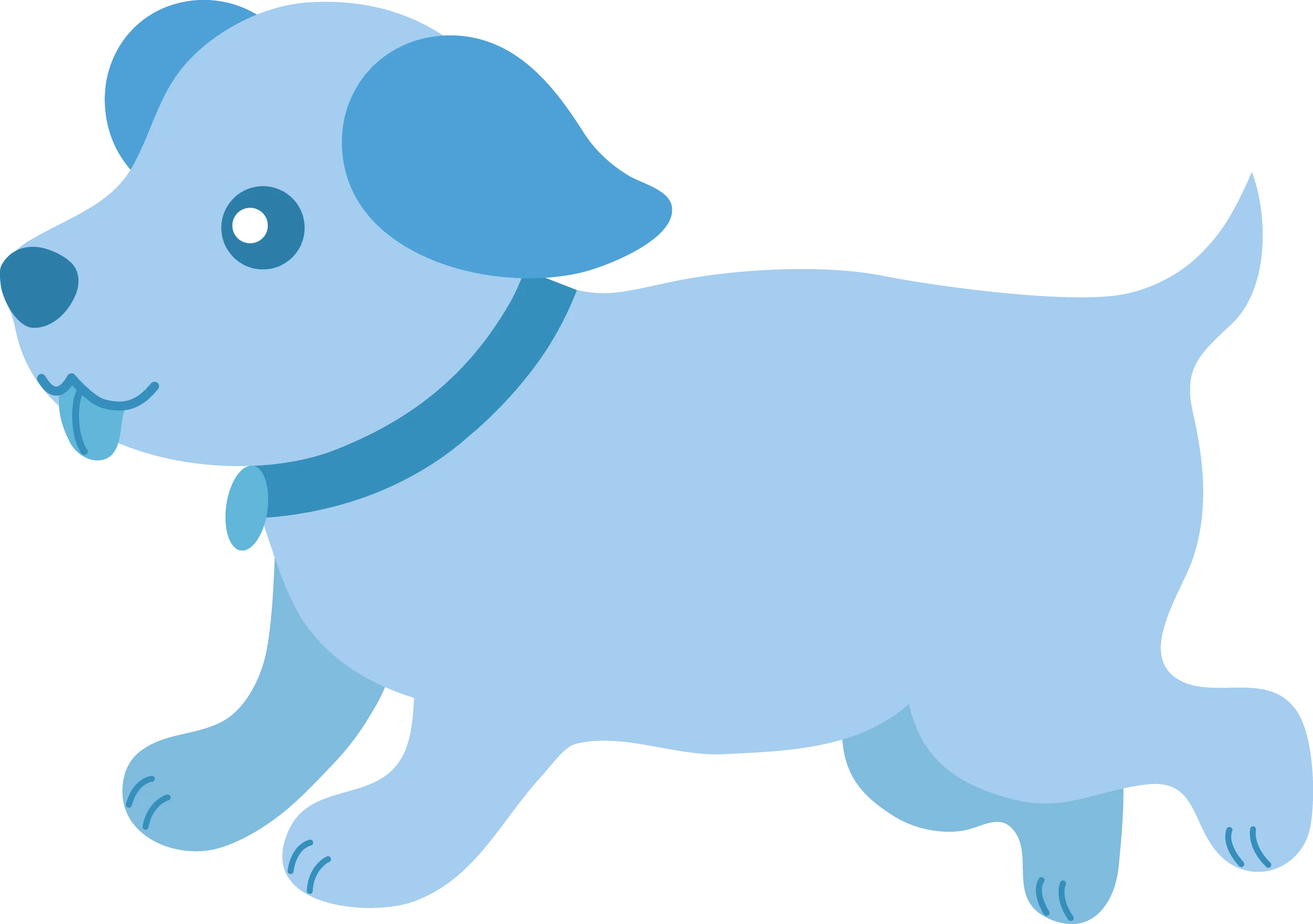 Adorable Blue Cartoon Puppy Clipart Illustration for Kids and Design