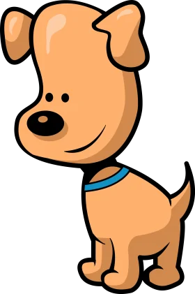 Adorable Cartoon Puppy Clipart: Charming Canine Companion with Playful Charm