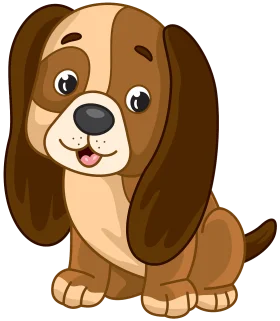 Adorable Cartoon Puppy Clipart with Floppy Ears and Warm Brown Tones