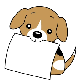 Adorable Cartoon Puppy Holding Blank White Paper Clipart Illustration