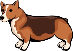 Adorable Corgi Breed Cartoon Clipart Illustration with Playful Stance