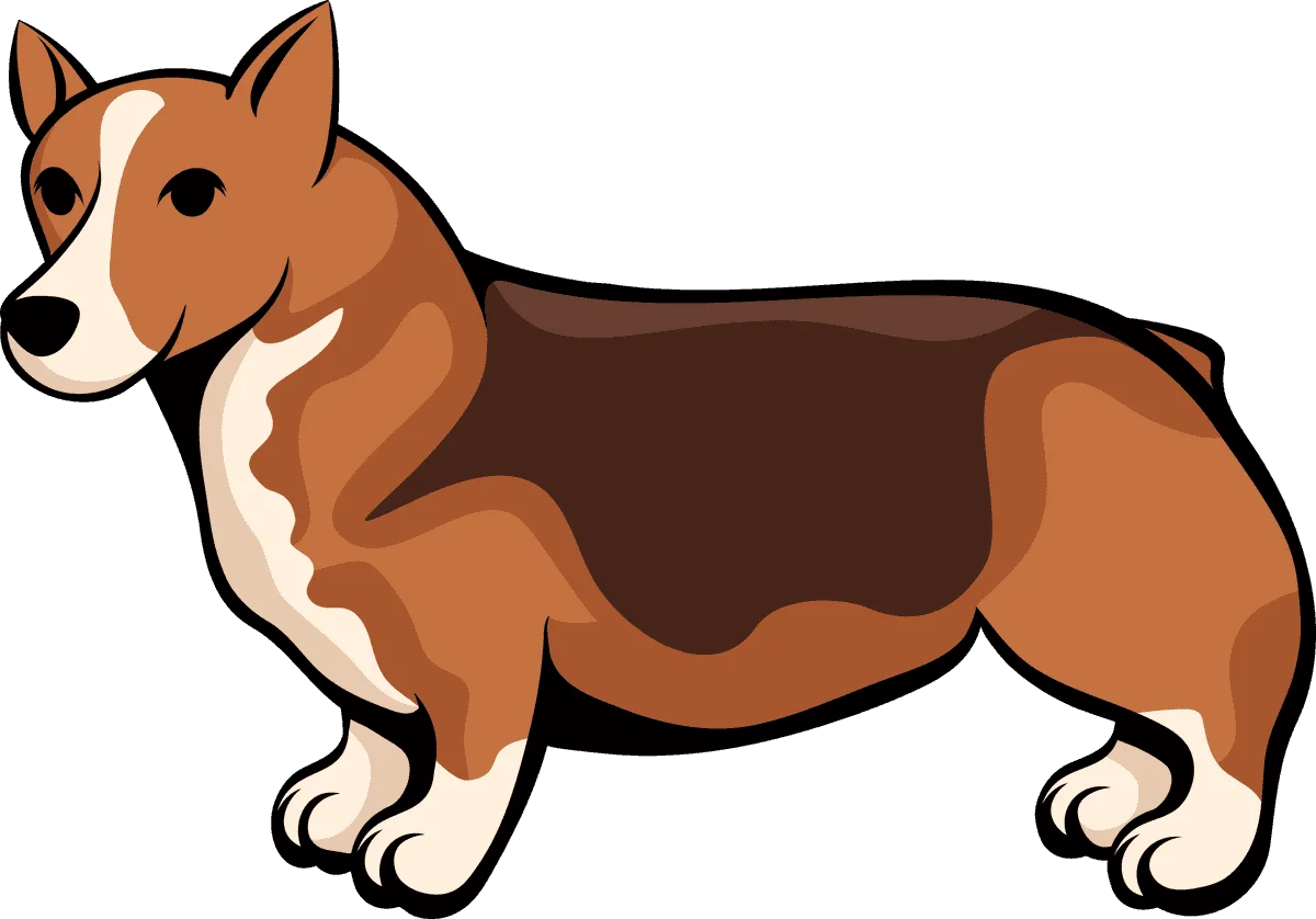 Adorable Corgi Breed Cartoon Clipart Illustration with Playful Stance