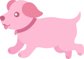 Adorable Pink Puppy Clipart Illustration - Cute Cartoon Canine Design