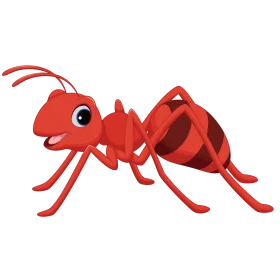 Adorable Red Fire Ant Clipart Illustration with Expressive Cartoon Style