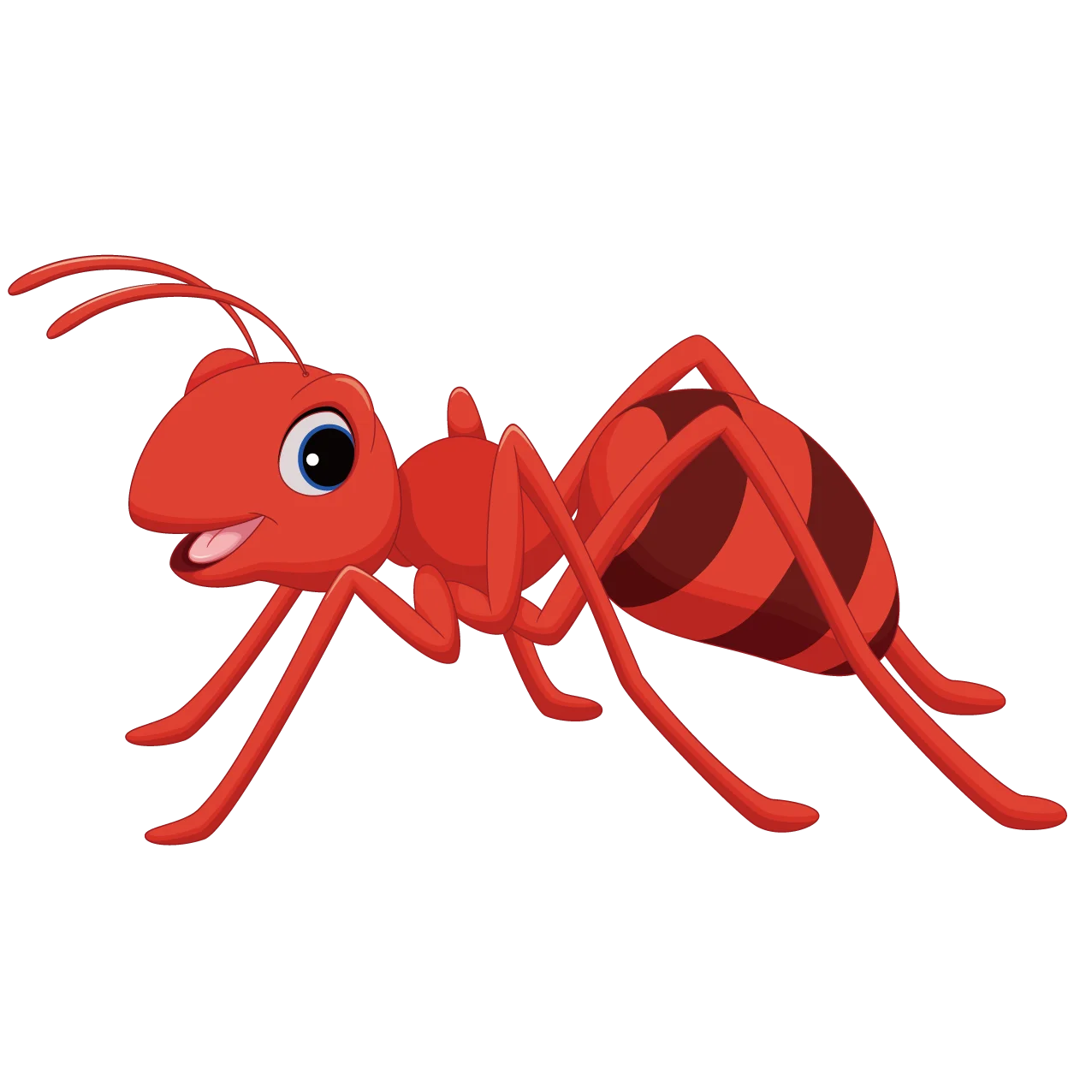 Adorable Red Fire Ant Clipart Illustration with Expressive Cartoon Style