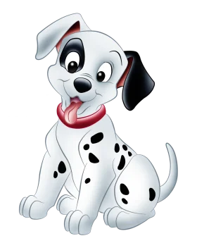 Adorable Spotted Dalmatian Puppy Cartoon Clipart Character with Playful Expression