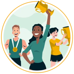 Champions Celebrating Victory: Inspiring Teamwork and Achievement Clipart Design