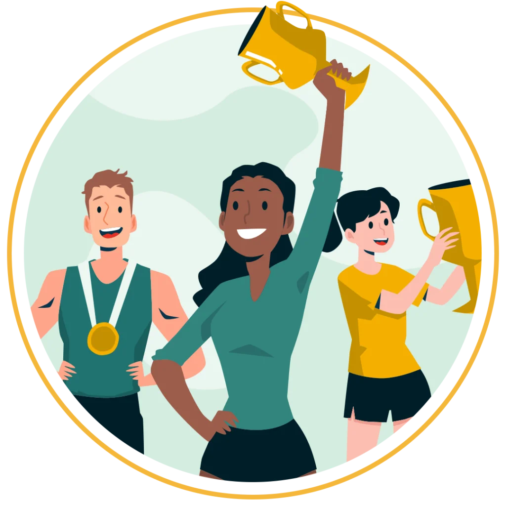 Champions Celebrating Victory: Inspiring Teamwork and Achievement Clipart Design
