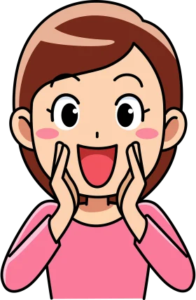 Cheerful Cartoon Character Expressing Excitement with Rosy Cheeks Clipart
