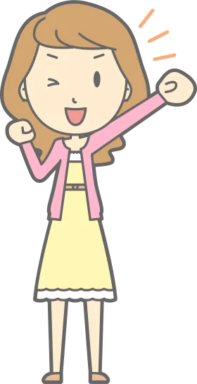 Cheerful Female Character Clipart Illustration Expressing Excitement and Joy