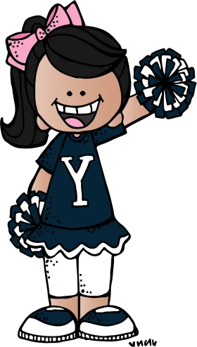 Cheerful Y Team Mascot Cartoon Cheerleader Clipart Illustration