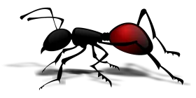 Detailed Black and Red Ant Silhouette Clipart Illustration Design