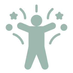 Energetic Stick Figure Clipart Symbolizing Joy and Celebration