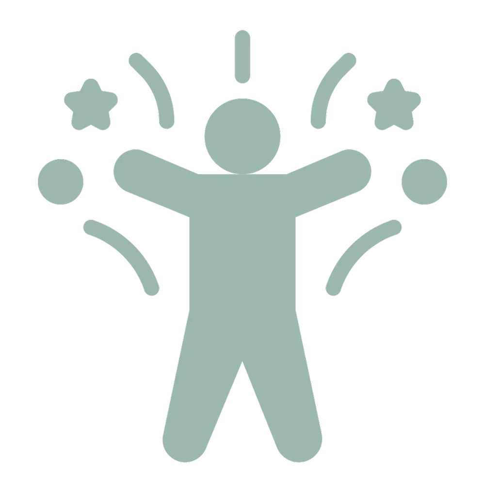 Energetic Stick Figure Clipart Symbolizing Joy and Celebration