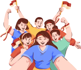 Enthusiastic Group Cheering Clipart: Celebrating Team Spirit and Camaraderie