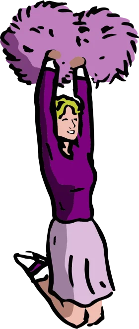 Enthusiastic Person Lifting Broccoli-Like Object Clipart with Cheerful Energy