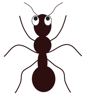 Minimalist Black Silhouette Ant Clipart - Simple Geometric Insect Design