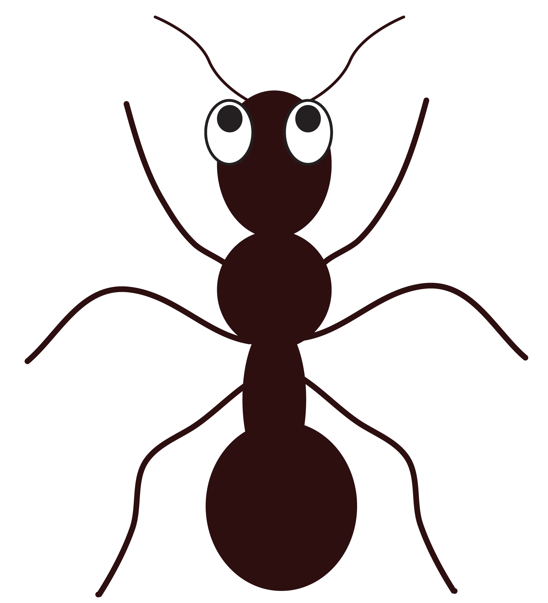 Minimalist Black Silhouette Ant Clipart - Simple Geometric Insect Design