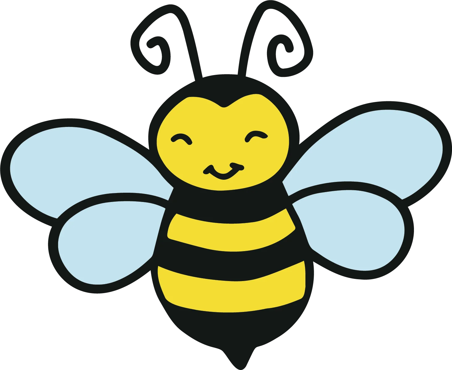 Adorable Kawaii-Style Bumblebee Clipart with Cheerful Cartoon Expression