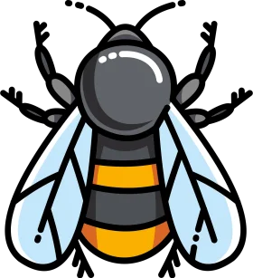 Adorable Stylized Bumblebee Clipart with Bold Color Blocks and Simple Design