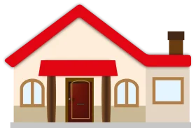 Charming Single-Story Residential House Clipart with Architectural Simplicity