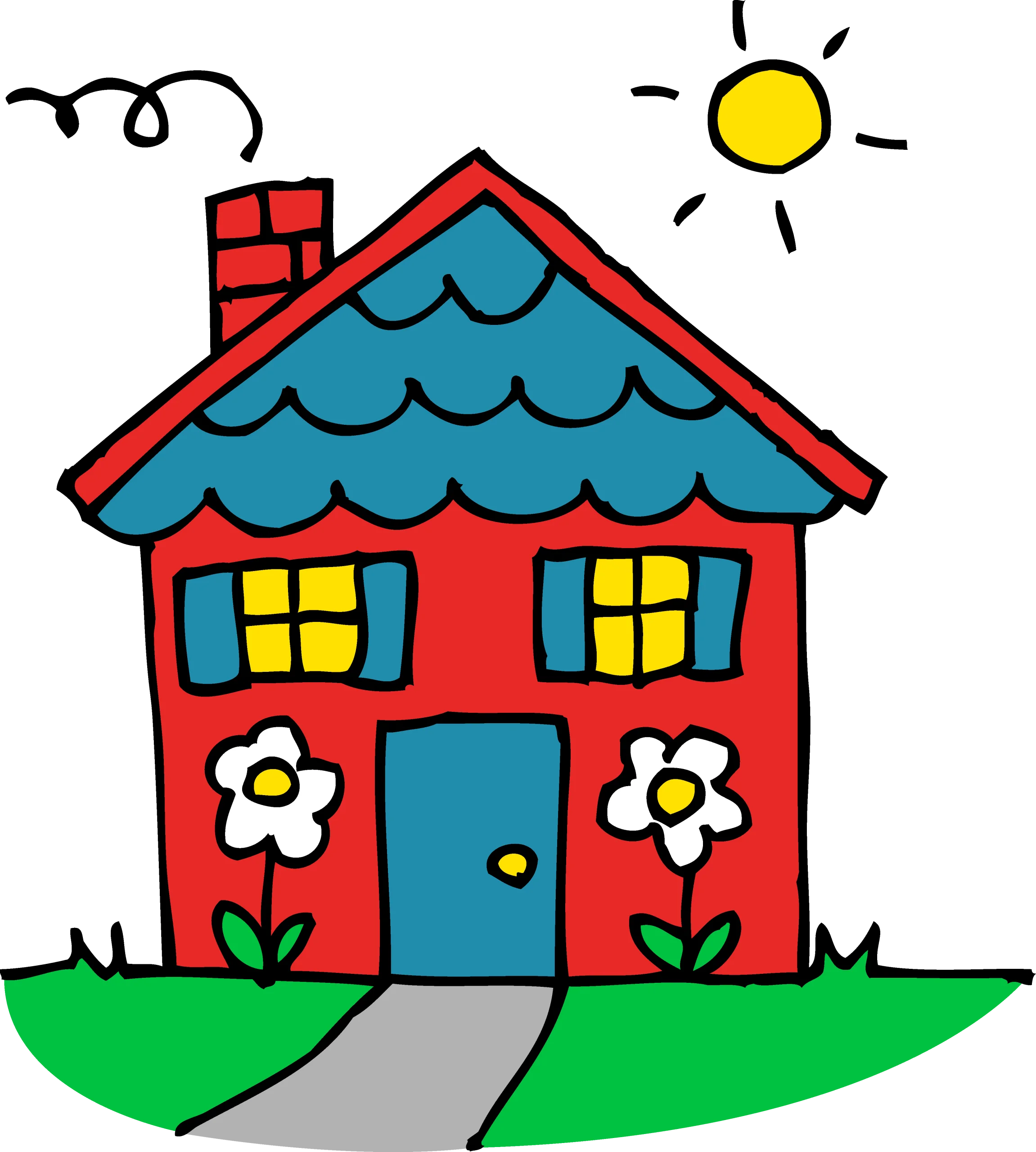 Charming Whimsical Home Sweet Home Clipart with Playful Architectural Design