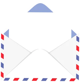 Classic Airmail Envelope Clipart Design with Red and Blue Border Stripes