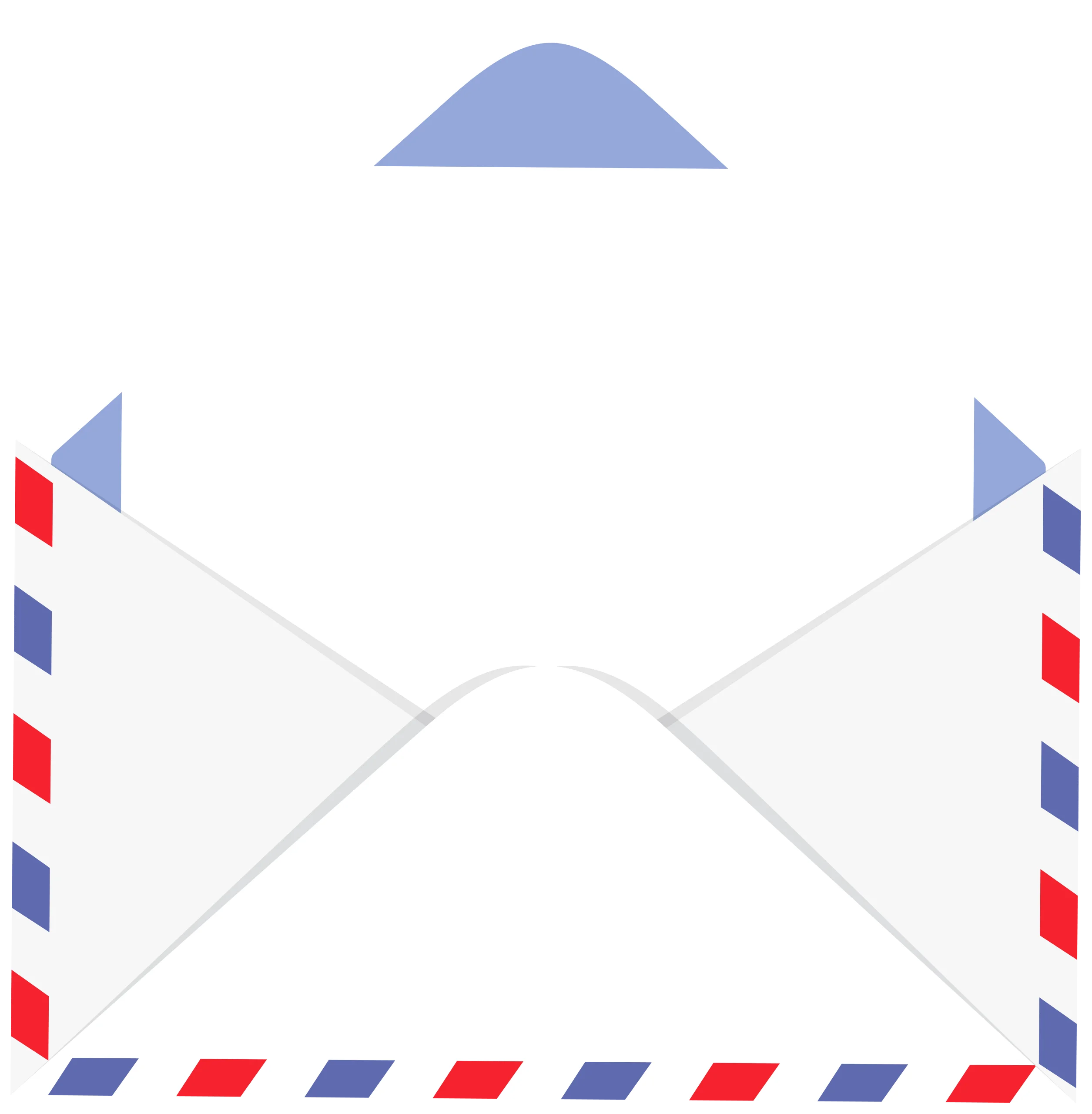 Classic Airmail Envelope Clipart Design with Red and Blue Border Stripes