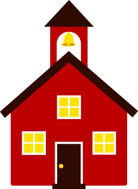 Classic Red Schoolhouse Clipart: A Nostalgic Architectural Illustration