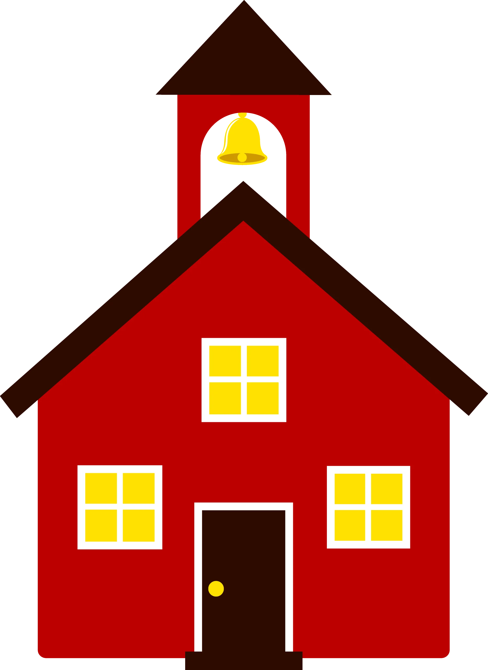 Classic Red Schoolhouse Clipart: A Nostalgic Architectural Illustration