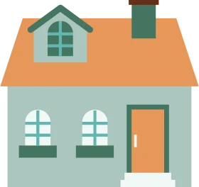 Cozy Cottage Home Clipart: Charming Illustrated Residential Architecture Design
